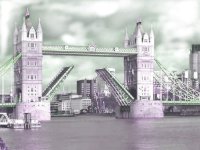 tower bridge, half open